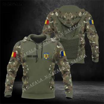 ROMÉNIA Exército Camo Veterano Bandeira de Algodão Grosso de Impressão 3D Zíper Capuz Homens Pulôver de Moletom com Capuz Jersey Fatos Outwear