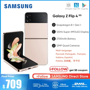 Samsung Galaxy Z Flip 4 5G Smartphone Flip4 Snapdragon 8+ Gen 1 6.7
