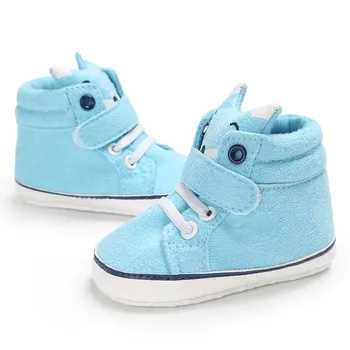 Sapatos de bebê de Menino Menina Recém-nascido Primeiro Caminhantes Criança Casual Berço Sapatos de Lona de Algodão Quente de Inverno Sola Anti-derrapante