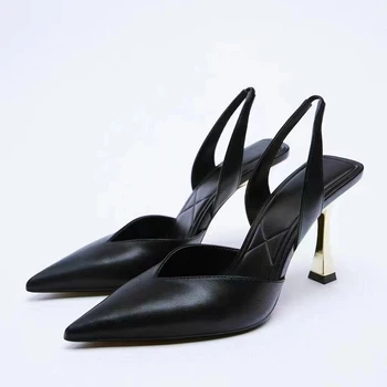 Sapatos femininos verão nova dedo apontado de impressão de zebra tira no tornozelo e salto alto da mulher de correspondência de cores de salto alto toe sapatos mulheres sandálias