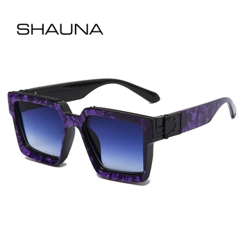 SHAUNA Retro Praça Óculos de sol das Mulheres Gradiente Eléctrico Óculos da Marca do Designer de Moda masculina Tons UV400 Óculos de Sol