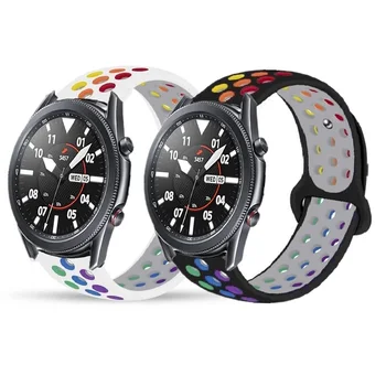 Silicone Pulseira Para Samsung Galaxy Watch3 41mm 45mm arco-íris Bracelete Para o Galaxy Watch 4 Clássico 42mm 46mm Esporte Correia de Pulso