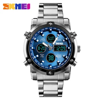 SKMEI Esporte Homens Relógios de Moda Casual Relógio masculino Digital 30M Relógio à prova d'água Dual Display de Quartzo relógio de Pulso relógio masculino