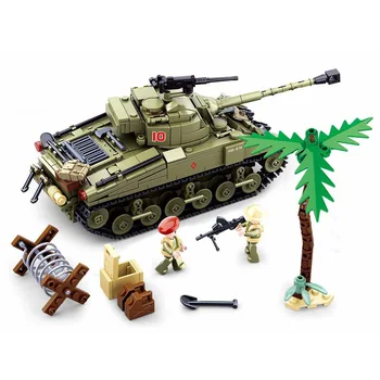 SLUBAN a II Guerra Mundial, o Norte de África Militar Pazer Tanque Kit Modelo Clássico MOC Blocos de Construção WW2 Exército Figuras Tijolos de Brinquedos Para Meninos