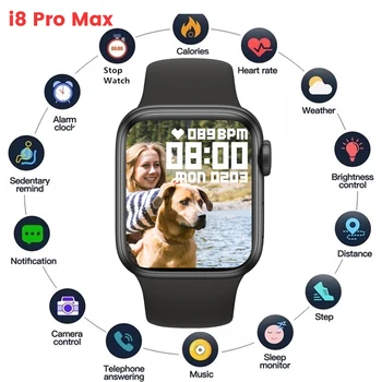 Smart Watch Homens I8 Pro Max Atender uma Chamada de Marcação Personalizado Sport Fitness Tracker Smartwatch Mulheres de Presente para o Telefone da Apple PK IWO 27 X8 T500