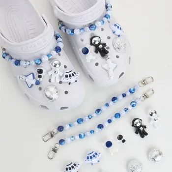 spack conjunto de kit de croc sapatos encantos foguete Astronauta UFO cadeia de Acessórios jibz para croc tamancos calçados Decorações de homem presentes crianças
