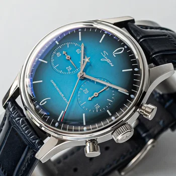 Sugess de Luxo Manual do Cronógrafo Relógio Mecânico Para Homens 40mm Piloto Gaivota Movimento st1901 Mens Watch Luxo Impermeável Relógio