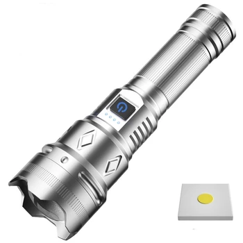 Super-Branco a Laser Lanterna Led 1000LM Tocha Recarregável USB 26650 Impermeável Zoomable Luz Caça Lanterna do Banco do Poder de 500M