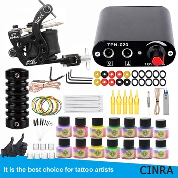 Tatuagem Kits De Tatuagem Máquina Novato Completo Da Tatuagem Máquina Kit De Pau E Poke Pigmentos Para Maquiagem Permanente Acessórios