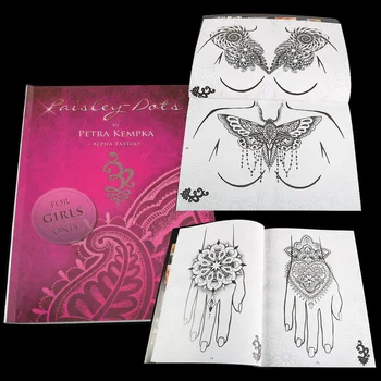 Tatuagem Livro Álbum De Padrão De Henna Flor Borboleta Estêncil Tatuagens Modelo Europa América Mão No Peito Tornozelo Arte Do Corpo Do Manuscrito