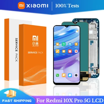 Teste de 100% do Visor Para Xiaomi Redmi 10X PRO 5G M2004J7BC de Toque do LCD Tela Digitalizador Assembly Para Redmi 10X PRO 5G display lcd