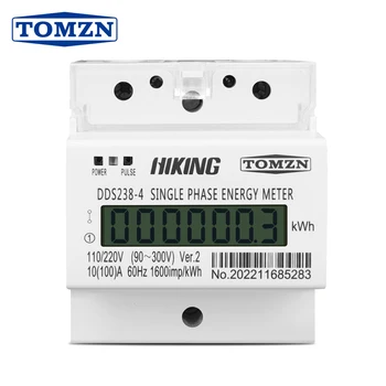 TOMZN 100A 110V/220V 90-300V 60HZ monofásico a três fios trilho Din Watt-hora (KWH em trilho din medidor de energia do LCD para a América