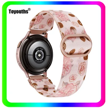 Toyouths Elastic Nylon Loop Correia de Relógio para Samsung Galaxy Watch 3 41 Mulheres Elástico Ajustável para Samsung Active 2 40mm