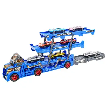 Transporter Truck Brinquedos Carro Caminhão Transportador De Brinquedos Com E Sinais De Trânsito De Caminhões De Lançamento De Veículos De Jogo Definido Presentes Jogos Para Crianças De 3 A 5