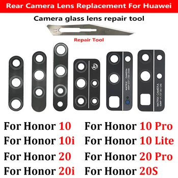 Traseiro Original Câmera Traseira de Vidro Lente Tampa Com Cola a Etiqueta Adesiva Para Huawei Honor 9X V30 20i 20 10 10i 20i 20S 30S 30 Pro