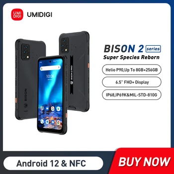 UMIDIGI BISON 2/ BISON 2 PRO Android 12 Smartphone Robusto Celular Helio P90 ROM de 128 gb /256GB Telefone 48MP Triplo Câmara 6150mAh