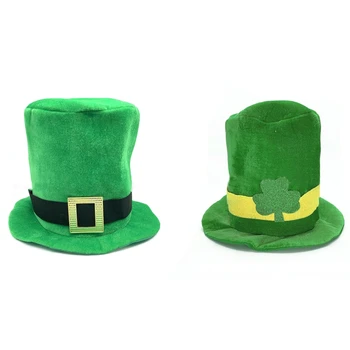 Unisex Eminente Chapéu Shamrock Irish, Chapéu alto e Chapéu de Duende Verde Irlandês Chapéu para o Santo. O Dia de Patrick Acessórios do Traje
