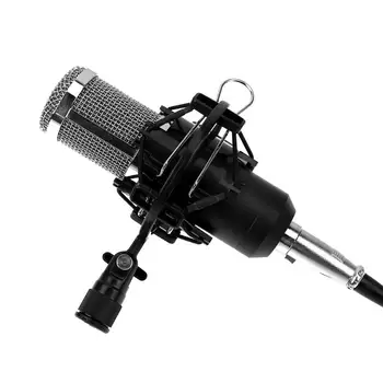 Universal Mic Microfone Titular Stand Choque de Montagem do Clip Suporte de Gravação o Suporte para a 43-55mm Grande Diafragma do Microfone Preto