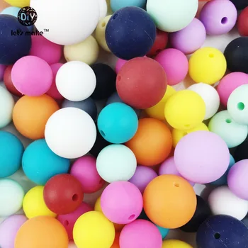 Vamos fazer de silicone rodada nusring esferas mãe Jóias de dentição colar de bolas de qualidade Alimentar/BPA FREE(15mm 200pcs)Crianças Morder brinquedos