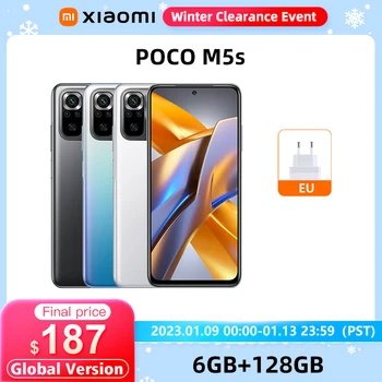 Versão Global POCO M5s Smartphone 64MP Quad Câmara 6.43