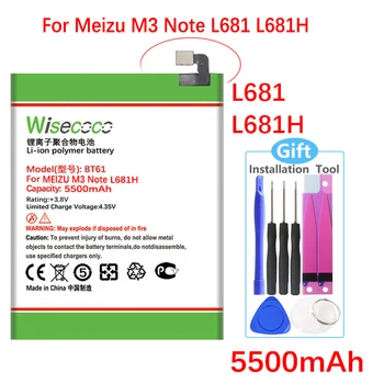 WISECOCO 5500mAh BT61 Bateria Para o Meizu M3 Nota L681 L681H Telefone Inteligente de Alta Qualidade, Bateria Nova+Número de Rastreamento
