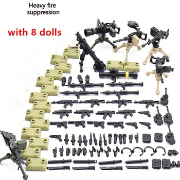 WW2 Militares de Forças Especiais Moderno Soldado da Polícia MOC SWAT da Cidade de Armas Militares Figuras Rifle de blocos de Construção de Mini Brinquedos PUBG RPG