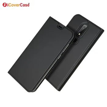 x6 caso ultra-fino magnético pu carteira de couro flip stand case capa para nokia 6.1 plus capa