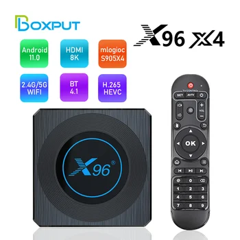 X96 X4 Android 11 Amlogic S905X4 8K de Luz RGB TV Suporte de Caixa de AV1 Dual wi-Fi BT4.1 Set-Top Box 4GB de 64GB 32GB X96X4 Media
