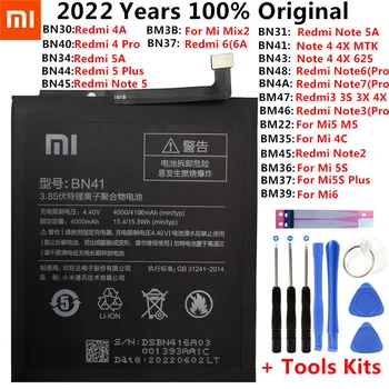 Xiao Mi Bateria Original Para Xiaomi Mi Redmi Nota 3 K3 3, 3X 4 4X 4A 5 6 5A 6A 7 Mi5 Mi 4C 5X Mi6 K30 Poco F2 Plus Pro Baterias