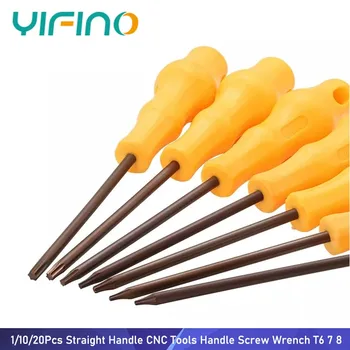 YIFINO 1/10/20Pcs em linha Reta Lidar com Caixa de Chave Amarela CNC Parafuso de Lidar com Chave T6 7 8 9 10 20