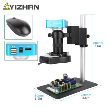 YIZHAN Sony-IMX335 HDMI, USB, Vídeo Digital Monocular Microscópio Câmara Mouse Operação Com Software 180X C-Montagem de Lente