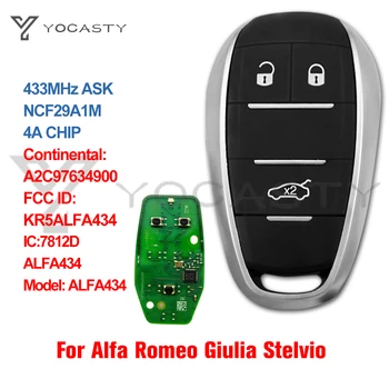 YOCASTY KR5ALFA434 A2C97634900 ALFA434 Sem Smart Key 433MHz Fob Para 2015 2017 2019 2020 Alfa Romeo Giulia Stelvio