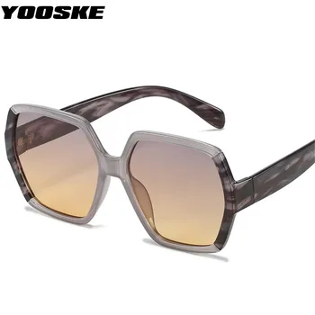 YOOSKE de grandes dimensões Polígono Óculos de sol feminino masculino da Marca do Designer Vintgage Óculos de Sol Masculino Moda Gradiente de Tons UV400 Espelho