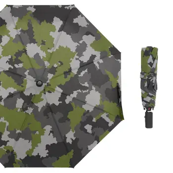 À prova de vento Camuflagem guarda-Sóis 8 Costela Não Automáticas de Viagem, Guarda-chuva Três Dobrável Compacto Guarda-Chuva para os Homens Aceitar Personalizado